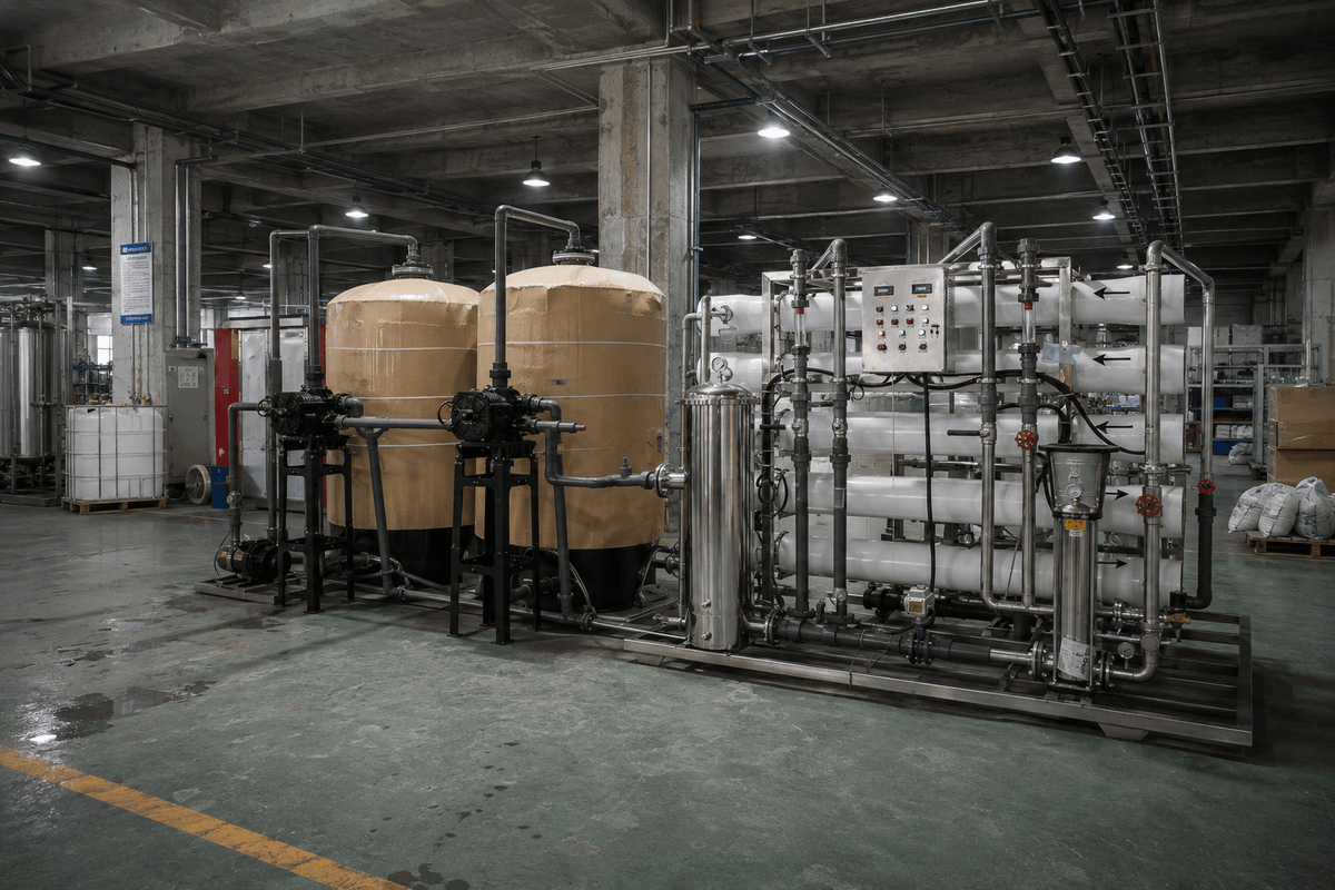 Installation site of the purified water system at Guangzhou Nanlong Industrial Park